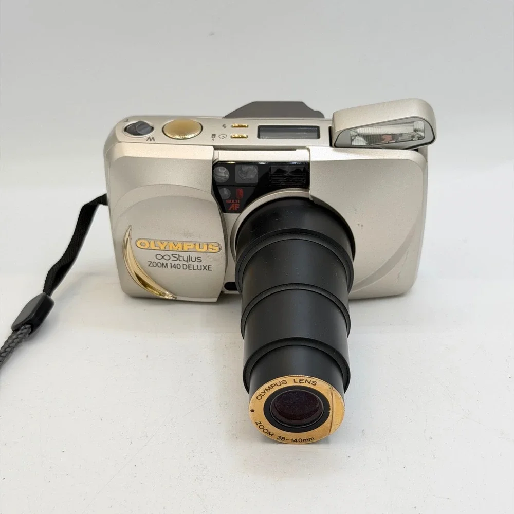 Olympus Infinity Stylus Zoom 140 Deluxe 35mm Film Camera Champagne FOR PARTS